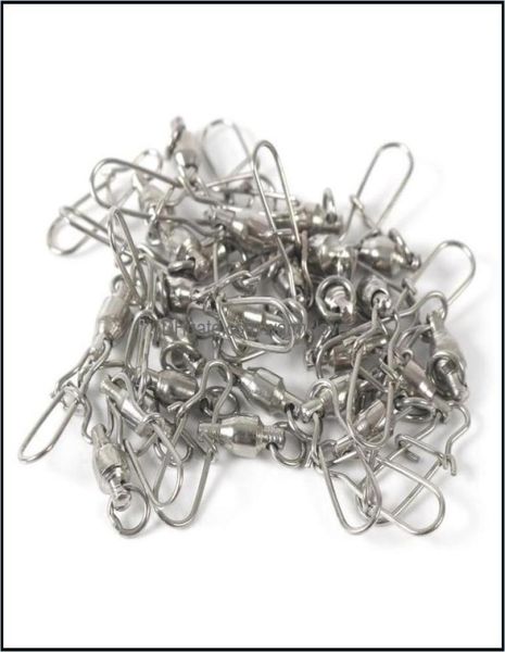 

sports outdoors25pcsbox fishing swivel snap connector rolling ball bearing pin swivels tackle kit aessories drop delivery 20214096364