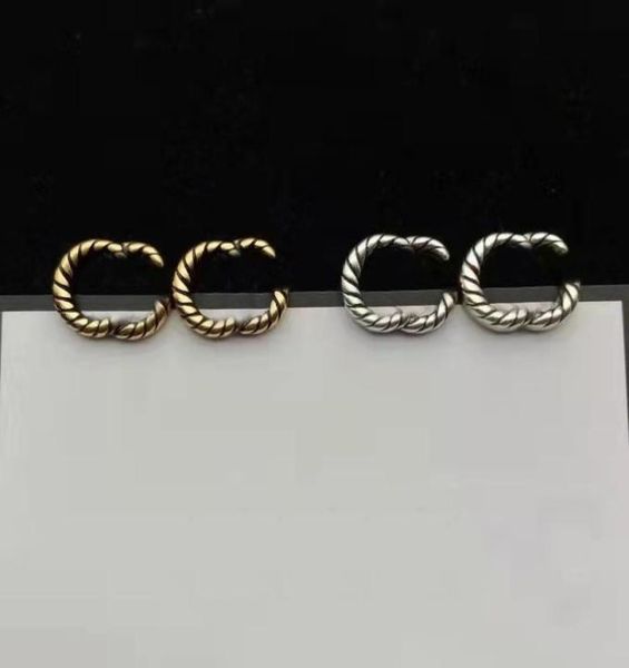 

transparent bead charm earrings letter gold ear studs women summer daily pearsonality eardrops dangler with gift box1828087, Golden