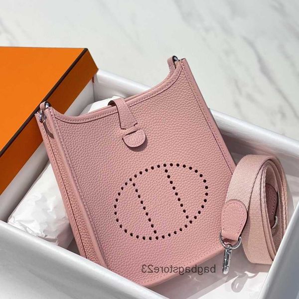 

original evelyn hollow street bag classic versatile h letter purse casual cowhide tote out bags litchi small pattern one shoulder crossbody