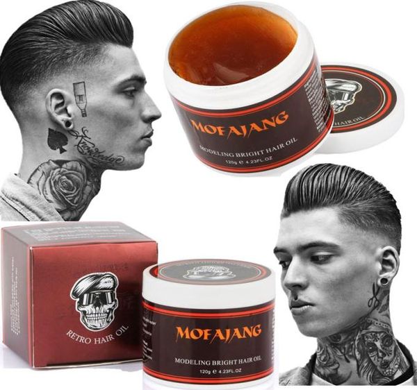 

mofajang retro hair oil strong style restoring hair pomade wax skeleton cream slicked oil mud keep hair6104155