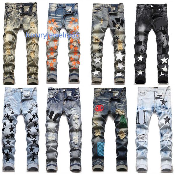 

mens designer jeans for men mens jeans european jean hombre mens pants trousers biker embroidery ripped for trend cotton fashion jeans men c, Blue