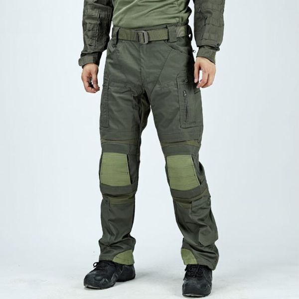

men's pants camouflage tactical men us army waterproof wear resistant cargo trousers elastic multi pockets paintball pant 230822, Black