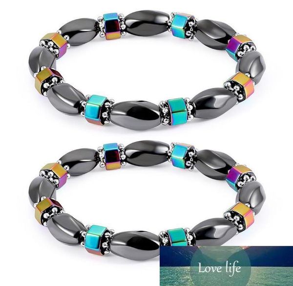 

magnetic hematite bracelets ab color alloy black gallstone beads bracelet for woman man support fba drop 3064625