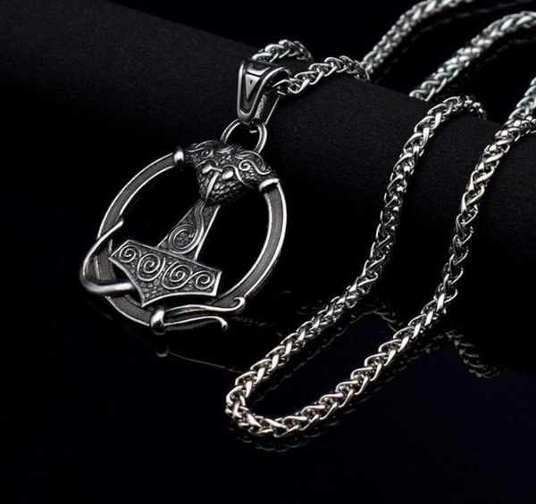 

pendant necklaces viking hammer necklace for men stainless steel simple cool vintage style jewelry celtics stuff5268541, Silver