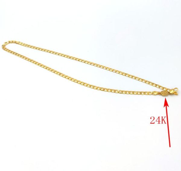 

women039s necklace curb chain solid 24 k stamp link fine gold authentic finish birthday valentine gift valuable 20 inch 4 m1194008, Silver