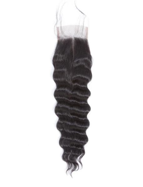 

4x4 deep wave lace closure real hair wig whole dropship from china2349701, Black