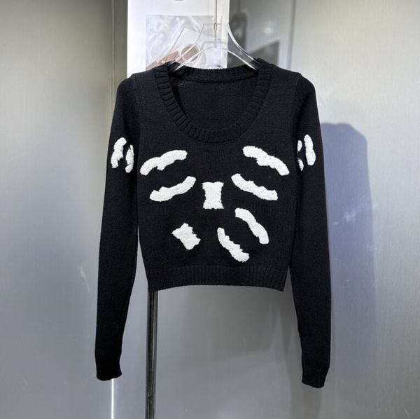 

new women's sweaters fashion knitwear women brand cc designer sweaters, White;black