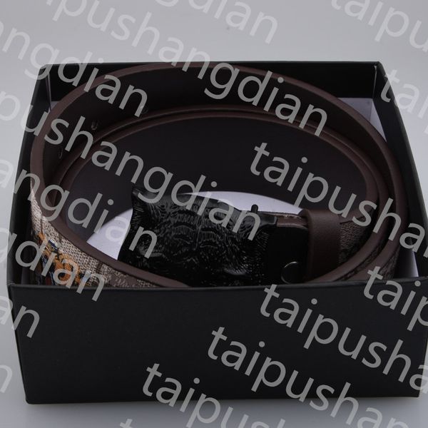 

brand designer belt for men and women 4.0cm width belts tiger printing genuine leather casual fashion luxury belt man woman ceinture cintura, Black;brown