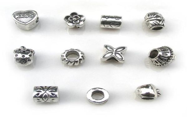 

200pcslot big hole antique metal beads fit european bracelet jewelry diy mix order1596858, Black