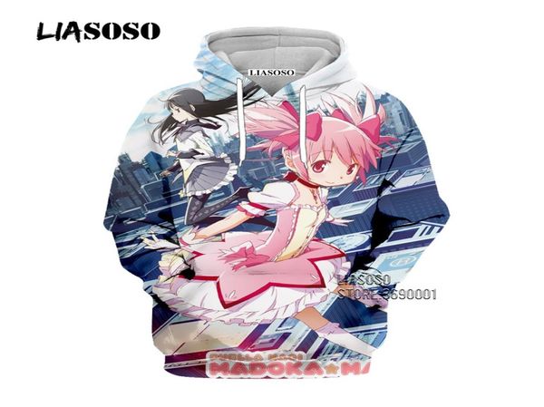 

liasoso anime puella magi madoka magica 3d print men039s hoody hoodies sweatshirt women casual pullover hip hop clothes streetw5311875, Black