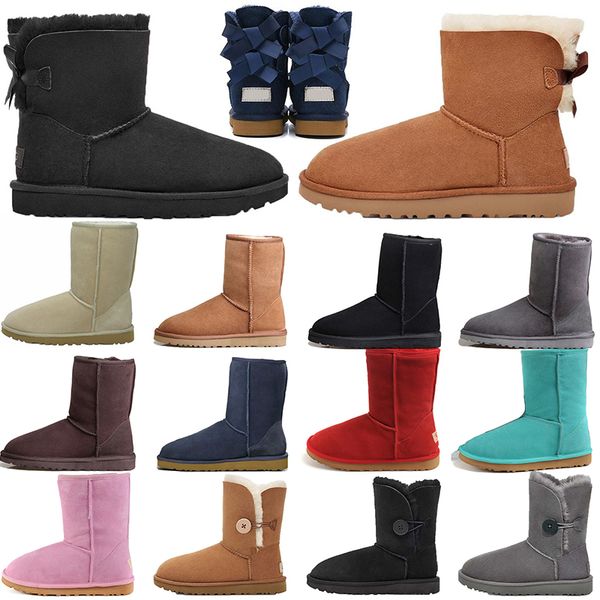 

boots women ultra mini snow boots winter uggity designer ugges red booties ankle soft comfortable sheepskin keep warm plush ugglies uggitys, Black