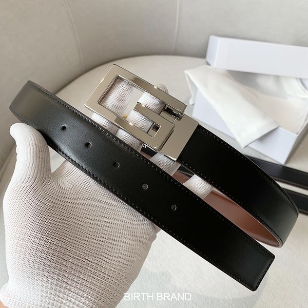 

other fashion accessories birth genuine g buckle headband with men s leather double sided versatile casual and trendy designer belt 230822, Silver