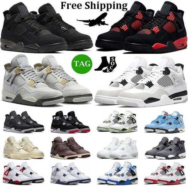 

2023 jumpman 4 4s basketball shoes men women black cat pn dust military seafoam red thunder university blue mens trainers outdoor sneakers f