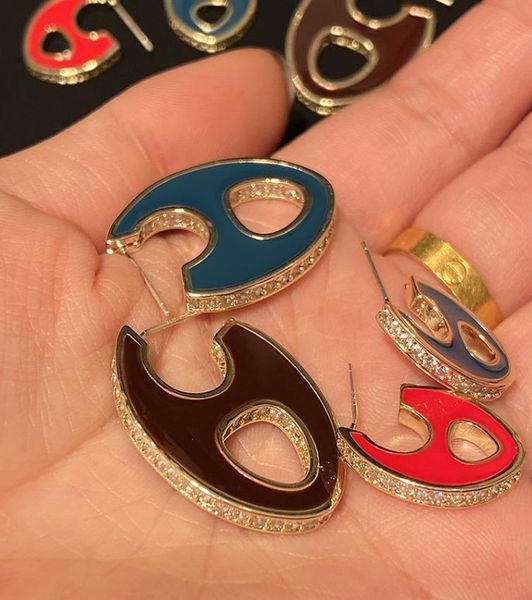 

popular fashion women earrings for party wedding yellow gold plated cz oil painting earrings for girls women nice gift5937987, Golden;silver