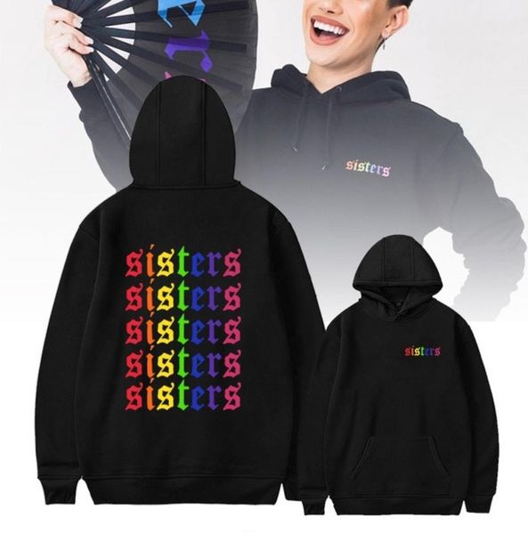 

details about james charles hoodie sisters rainbow hoodie mens womens james charles merch hoodies harajuku sweatshirt tracksuit y23390317, Black