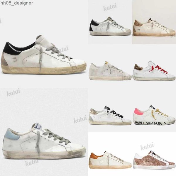 

dirty r doold sneakers goldenes gooseitys dress shoes super high star women man sneaker snake skin suede cream sole leather flat sho w0, White