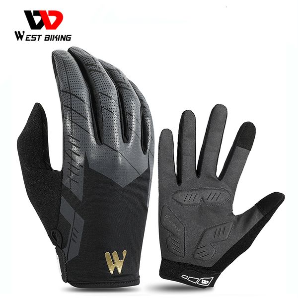 

five fingers gloves west biking breathable cycling touch screen antislip shockproof pad mtb bike sport fitness running bicycle 230823, Blue;gray