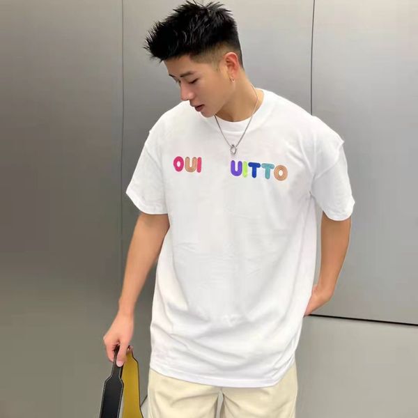 

men womens designers t shirt men women 1v letter print casual tshirts short sleeve luxury fashion couple tees, White