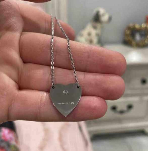 

luxury necklace women stainless steel couple heart gold chain pendant jewelry on the neck gift for girlfriend accessories wholesal3486156, Silver