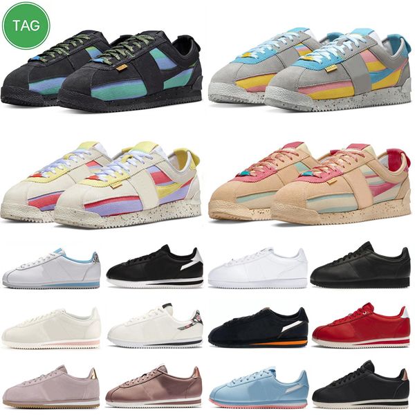 

cortez mens casual flat shoes lemon frost oregon leather black triple white grey blue forrest gump bronze light bone metallic red men women