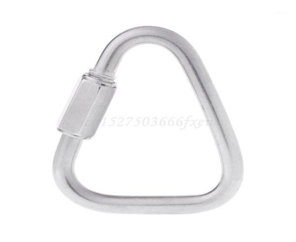 

stainless steel screw lock triangle carabiner climbing gear safety snap hook cords slings and webbing11843655