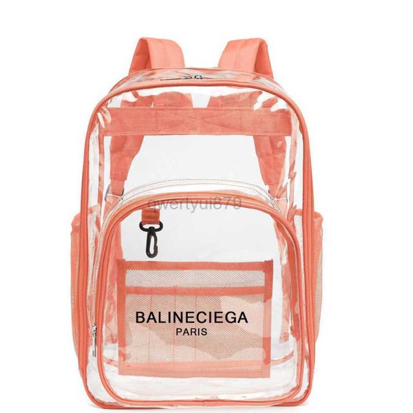 

2023 sell backpack transparent simple backpack printable avant-garde waterproof bag new creative travel clear backpack jelly bags qwertyui87