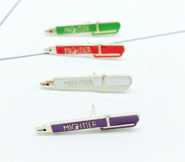 

new fashion four colors ballpoint pen badge brooch mightier creative simple shirt backpack jewelry friends brooch gift6478629, Gray