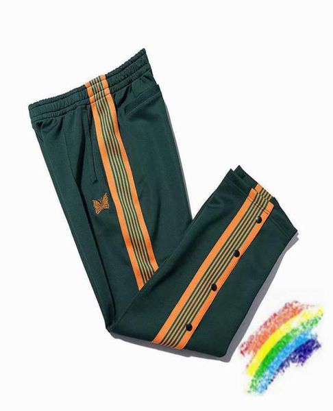 

green awge needles pants men women casual pants side buckle needles sweatpants outdoor streetwear x09092498646, Black