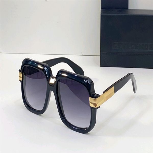 

vintage square 607 sunglasses gold black grey shaded men hip pop glasses uv400 eyewear with box276q, White;black