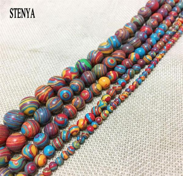 

round natural stone spacer loose beads india bead multicolor lot 4mm 6mm 8mm 10mm 12mm malachite bead jewelry findings23366135118, Black