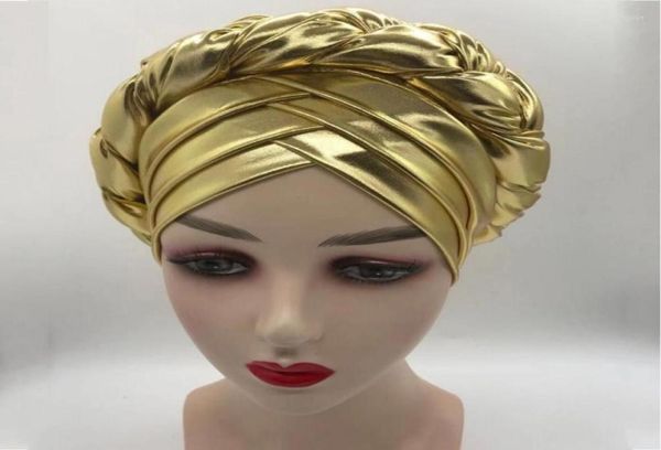 

ethnic clothing african braid turbans for women auto gele headties nigerian female turban caps cross ready to wear head wraps bonn5620193, Red