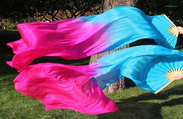 

stage wear arrival 2022 belly dance real silk fan veils women performance props fans sml 1pair 2pcs7889615, Black;red