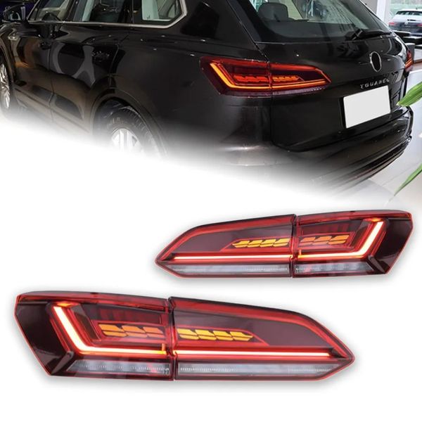 

led tail lights for vw touareg 20 19-2023 taillight rear lamp drl dynamic signal reverse lighting accessories