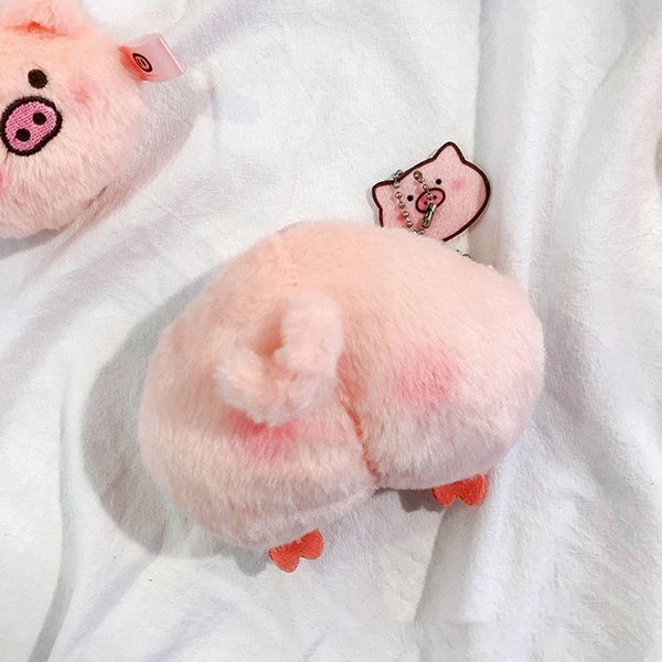 

handbags 1pcs cartoon mini pig nostril plush butt coin purse toy lovely student stuffed animals hand bag keychain bags for gift 230823, Black