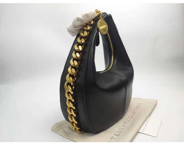 

stella mccartney frayme medium zipped shoulder bag women leather lady hobo bags with handbag luxury designer black gold medall purse