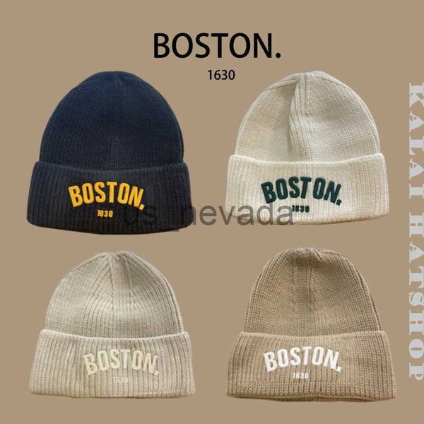 

beanie/skull caps american hat knitted hat boys' woolen hat women's small head waist winter tide warm cold hat ins versatile korea, Blue;gray