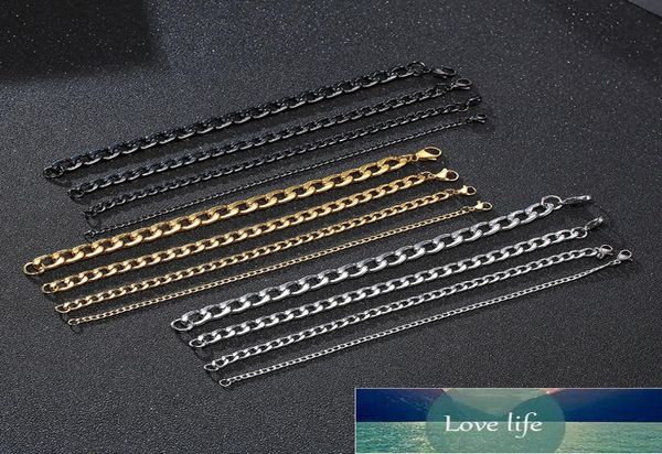 

zorcvens men simple gold silver color 316l stainless steel curb cuban link chain bracelets for women wrist jewelry gifts fa3781119, Golden;silver
