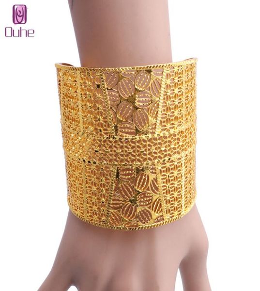 

trendy flower bnagle women jewelry 24k gold color bangles bracelet african dubai arab party for mom gifts8583160, Black