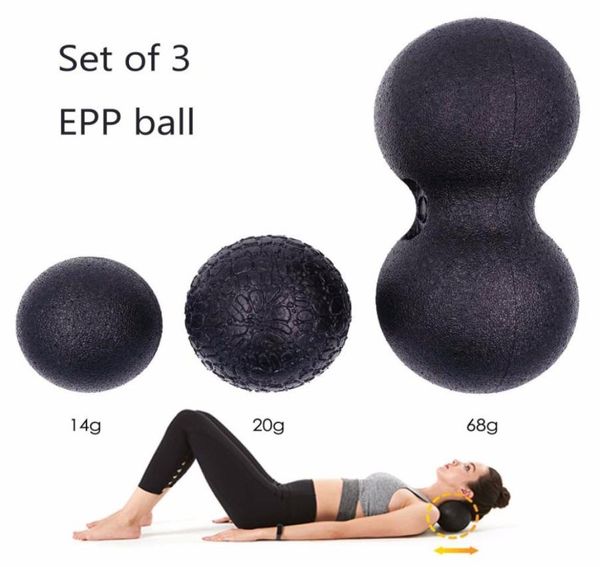 

3 pcs foam roller peanut epp yoga massage ball physical therapy fitness training massage ball gym accessories5829594