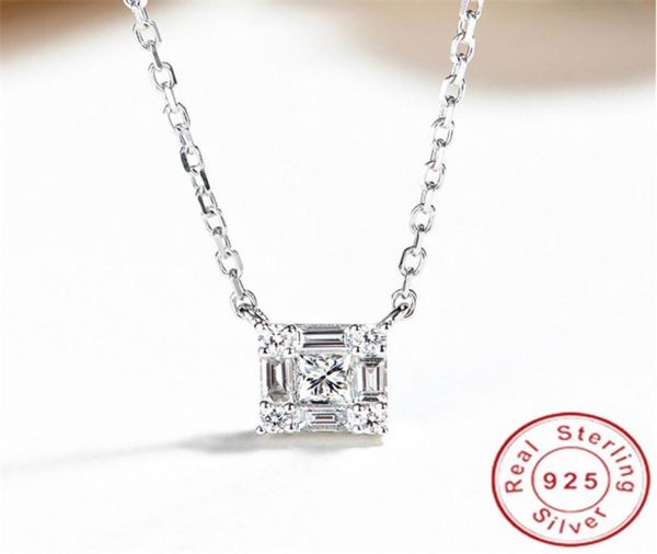 

elegant lady diamond cz pendant real 925 sterling silver charm party wedding pendants necklace for women bridal fine jewelry5883439