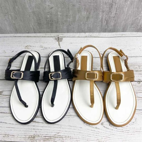 

2023 interlocking c buckle flip flops designer ladies bling crystal thong sandals roman buckles beach slippers breathable lightweight casual, Black