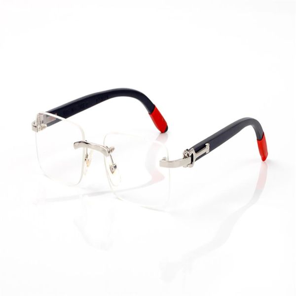 

designer sunglasses for men classic gold metal wooden rimless optical frame rectangle luxury sunglasses woman sunshade buffalo hor252m, White;black