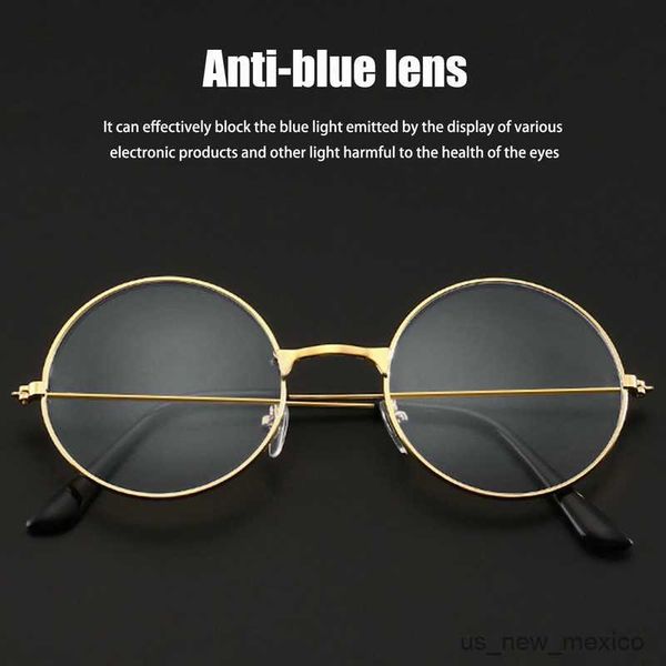

sunglasses 2023 retro round frame literary ultralight anti-blue light glasses female anti-radiation flat mirror stall glasses r230823, White;black