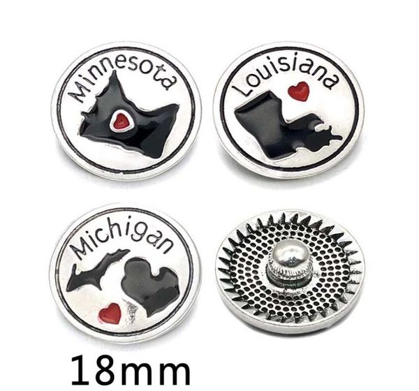 

us university w414 3d 18mm 20mm metal snap button for bracelet necklace interchangeable jewelry women accessorie findings1538927