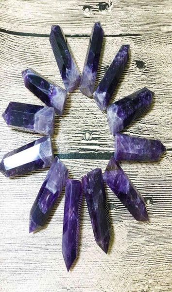 

east china sea natural purple crystal single pointed column dream amethyst mineral specimen office ornament original stone t50g1487927, Silver