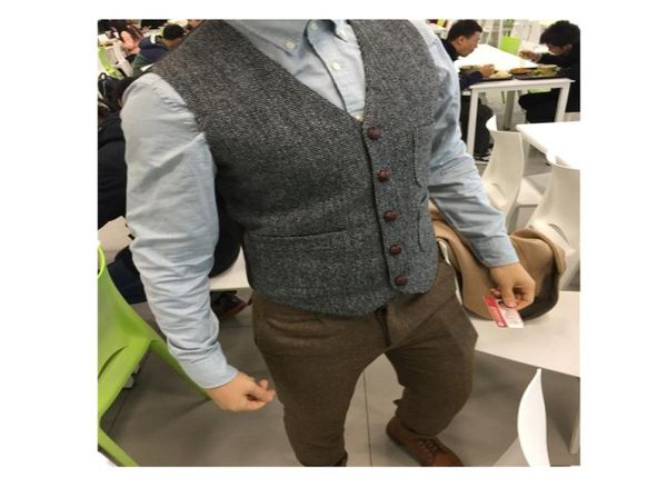 

2021 latest farm wedding wool vests gray groom vest slim fit mens suit vest prom wedding waistcoat dress plus size9960024, Black