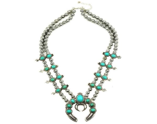 

selling pumpkin flower necklace vintage silver stone squash blossom n21789 v1911284556480