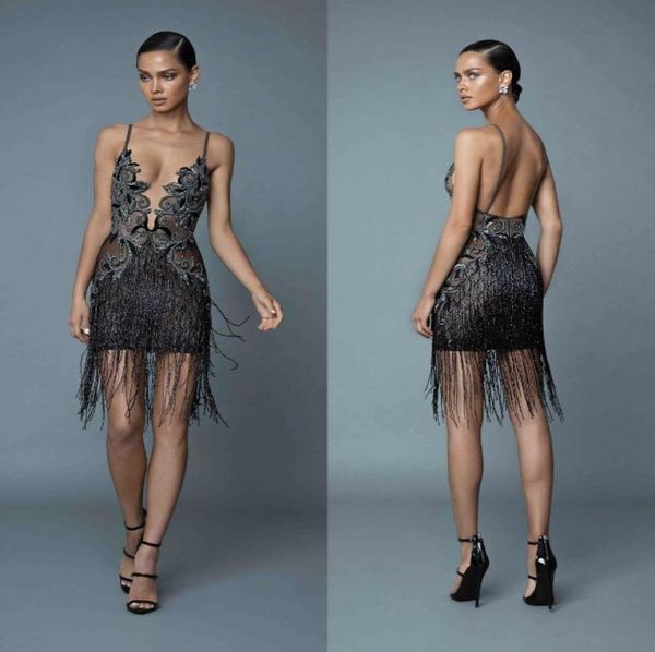 

2019 berta evening dresses spaghetti illusion luxury embroide beading backless short prom dress cocktail gowns rhinestone for7432964, Black;red