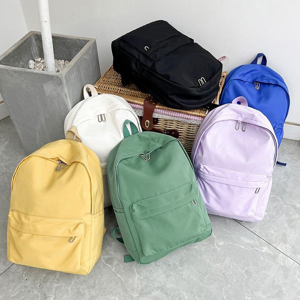 

backpacks waterproof nylon women backpack female travel bag backpacks schoolbag for teenage girls solid color bookbag 230823
