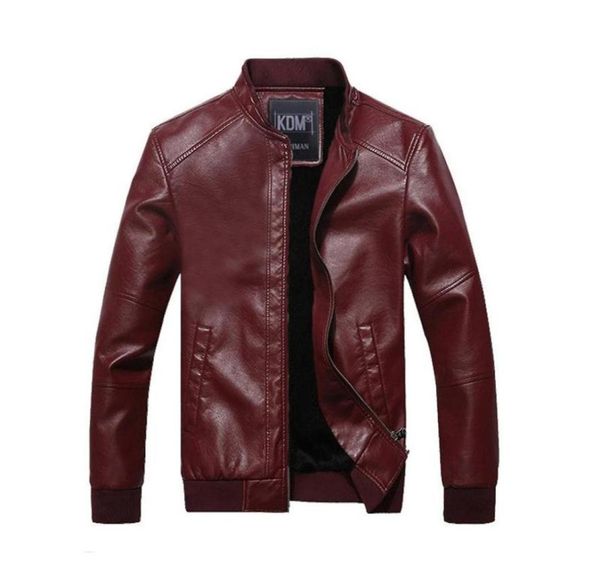 

pu leather jacket mens motocycle clothes fashion motor biker leather jackets classic style slim coats outwear267k5454334, Black